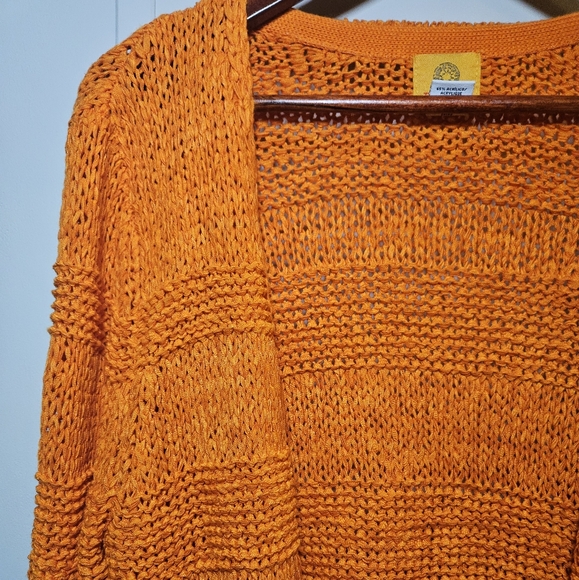 Boho Crochet Fringed Orange Cardigan Medium - Picture 5 of 13